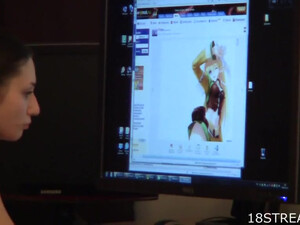 Брюнетка с бритой пиздой наконец дала своему парню