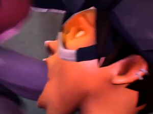 Роковая вдова устроила засаду на Tracer, чтобы выебать её в горло