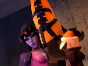 Роковая вдова устроила засаду на Tracer, чтобы выебать её в горло