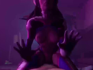 Посадил на член и трахнул D.Va в порно от первого лица