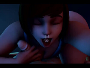 Сперма течет из носа Mei после мощного камшота в рот