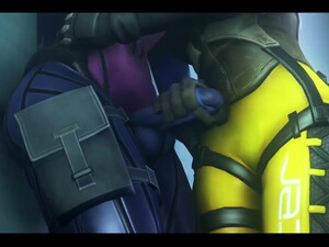 Widowmaker выпила для храбрости и трахнула Tracer в аниме порно
