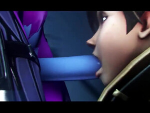 Tracer согласилась попробовать на вкус член Widowmaker из игры ОверВотч