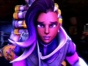 Шлюшку Sombra ебут в баре все, кому не лень