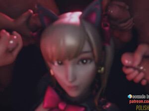 D.va Bukake Party [polished-jade-bell]