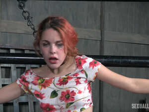 Рыжая бестия послушно делает глубокий минет хозяину