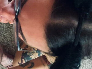 Submissive Kitten Deepthroat Cock Worship Cock Brunette Blowjob Balls Sucking GIF