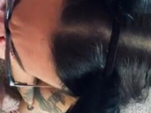 Submissive Kitten Deepthroat Cock Worship Cock Brunette Blowjob Balls Sucking GIF