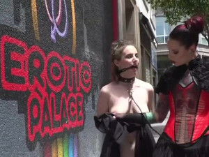Public Mistress Ball Gagged BDSM GIF