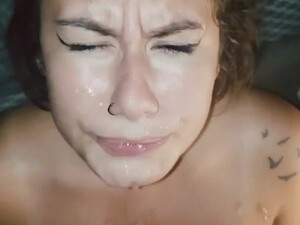 POV Facial Deepthroat Cumshot Cum Blowjob Big Tits Babe Amateur GIF
